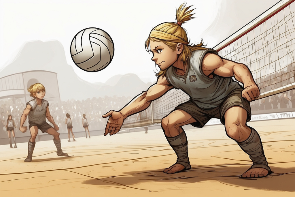 Adolescente jugando a Voley